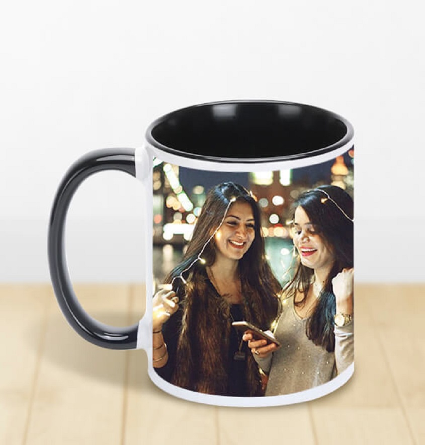 Service Provider of Black Customized Dual Tone Photo Printed Coffee Mug in New Delhi, Delhi, India