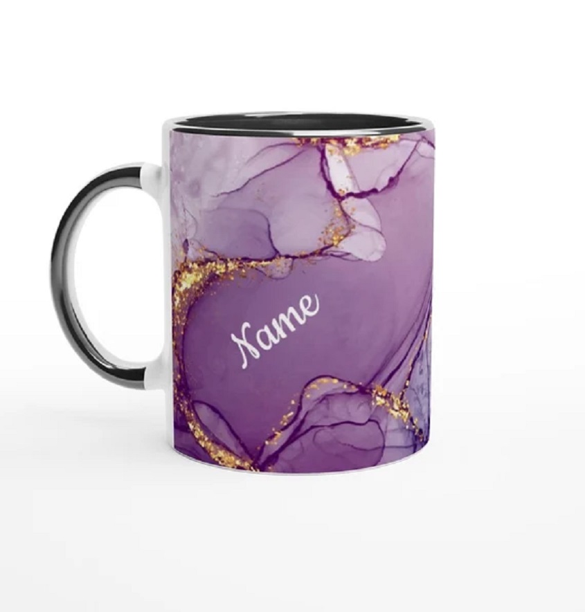 Service Provider of Purple Gold Marble Design with Name Customized Photo Printed Coffee Mug in New Delhi, Delhi, India