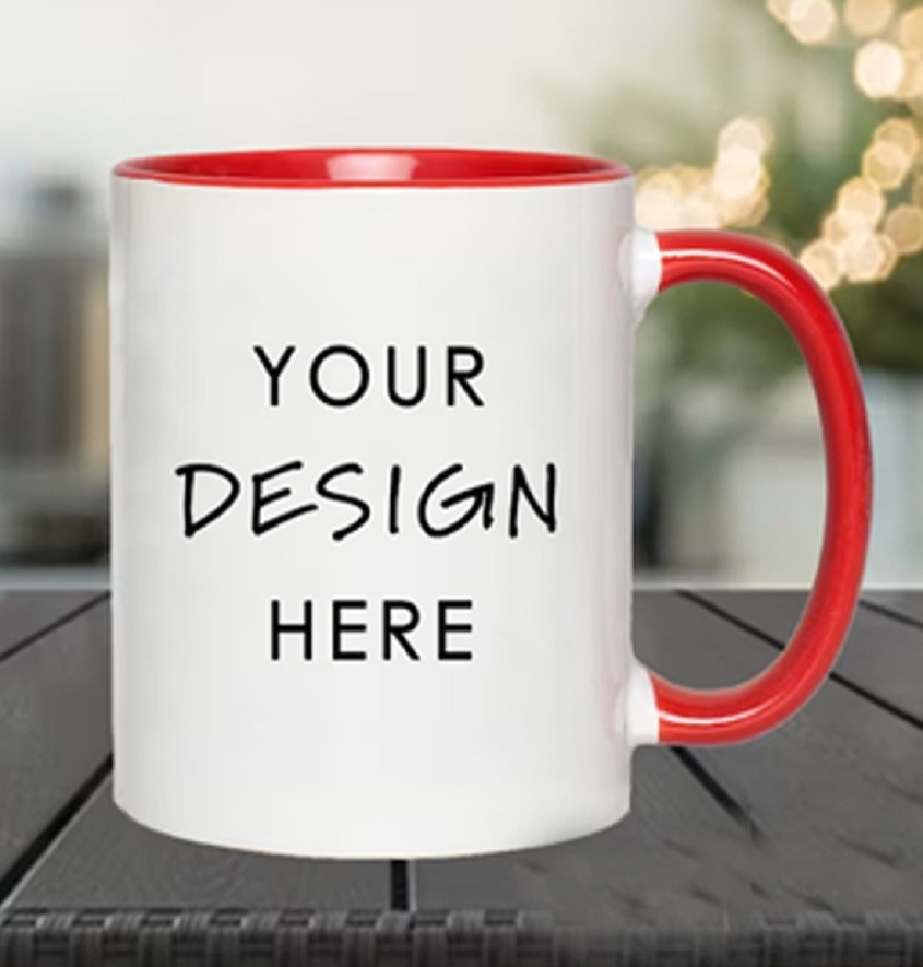 Service Provider of Red Customized Dual Tone Photo Printed Coffee Mug in New Delhi, Delhi, India