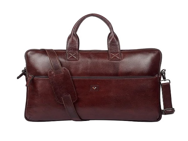 Service Provider of Spazio Dark Brown Leather Laptop Bags in New Delhi, Delhi, India